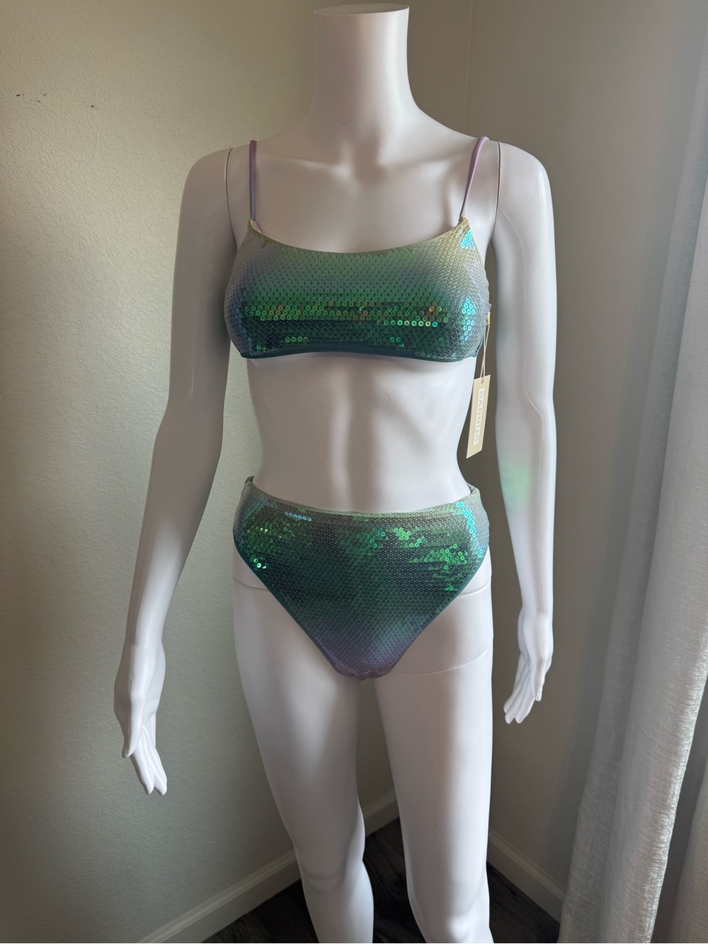 NWT Dannijo Iridescent by Gianni Bini  Sequin Bikini Set Size Small